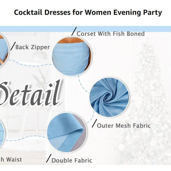 XinFSh Women's Party Bodycon Dresses Sexy Spaghetti Strap size M - Picture 3 of 4